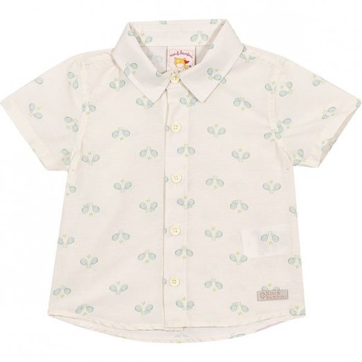 Camisa Social Infantil Manga Curta Rose Nini E Bambini Tam P