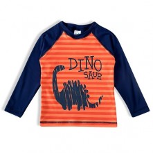 Camiseta Bebê Azul e Laranja Tip Top 6-12M