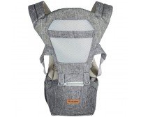 Canguru Para Bebê Seat Air Cinza 4 Meses Kababy