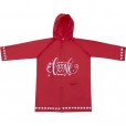 Capa de Chuva Infantil Para Menina Com Capuz Love Vermelho Pimpolho Tam M