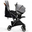 Carrinho Para Bebê Travel System Tourist Signature Carbon e Bebê Conforto Gemm Cinza Joie