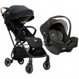 Carrinho Para Bebê Travel System Tourist Signature Preto Noir e Bebê Conforto Gemm Preto Joie