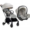 Carrinho Para Bebê Travel System Tourist Signature Oyster Cinza e Bebê Conforto Gemm Cinza Ramble Joie