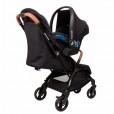 Carrinho Para Bebê Maxi Cosi Eva Essential Travel System Black Com Mosquiteiro Capota Ampla Acopla Bebê Conforto