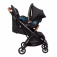 Carrinho Para Bebê Maxi Cosi Eva Essential Travel System Black Com Mosquiteiro Capota Ampla Acopla Bebê Conforto