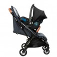 Carrinho Para Bebê Maxi Cosi Eva Essential Trio Travel System Graphite Com Mosquiteiro Capota Ampla Com Bebê Conforto e Adaptadores