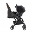 Carrinho Para Bebê Travel System Tourist Signature Preto Noir e Bebê Conforto Gemm Preto Joie