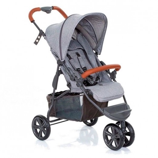 Carrinho De Bebê Abc Design Treviso 3 Woven Grey Com Couro Travel System Acopla Bebê Conforto Tulip