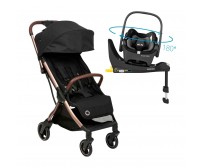 Carrinho de Bebê Maxi Cosi TS Eva Trio Isofix 360 Black Champagne