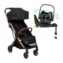 Carrinho de Bebê Maxi Cosi TS Eva Trio Isofix 360 Black Champagne