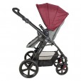 Carrinho Para Bebê Galaxy Travel System Estrutura Em Aço Vinho e Grafite Acopla Bebê Conforto Casulo Click 415 Kiddo