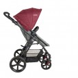 Carrinho Para Bebê Galaxy Travel System Estrutura Em Aço Vinho e Grafite Acopla Bebê Conforto Casulo Click 415 Kiddo