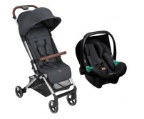 Carrinho De Bebê ABC Design Ping Two Storm e Bebê Conforto Tulip Preto