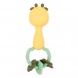 Brinquedo Infantil Chocalho Mordedor Bichinhos Girafa Com Bordas Macias Amarelo Pimpolho