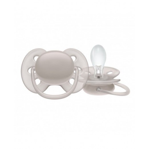 Chupeta Para Bebês Ultra Soft 6 A 18 Meses Cinza Philips Avent