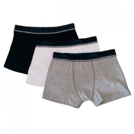 Kit cueca boxer de algodão classic 3 unidades 10 anos upman