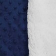 Cobertor Infantil Plush Para Menino Dots Navy Azul Com Sherpa Laço Bebe