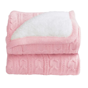 Cobertor Infantil Sherpa Fio Rosa Laço Bebe