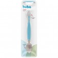 Colher Infantil Para Menino 2 em 1 Em Inox e Silicone Azul Buba