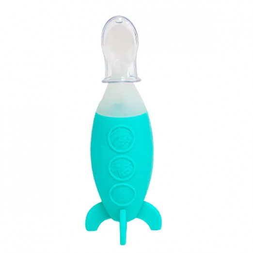 Colher Dosadora De Papinha Infantil Em Silicone Azul Marcus & Marcus