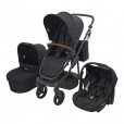 Kit Travel Abc Design System Trio Como 4 Woven Black C/ Moisés + Bolsa