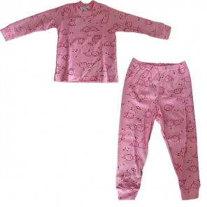 Conjunto Canelado Estampado Tamanho 1 Ano Rosebud