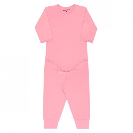 Conjunto Térmico Body Para Bebê Rose Tam RN Dedeka