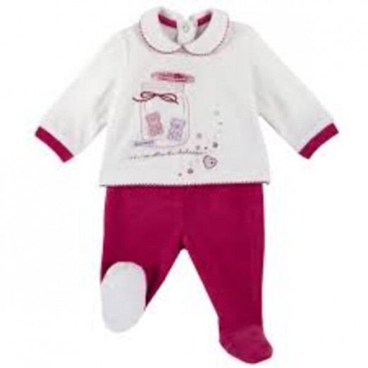 Conjunto Infantil Feminino 2 Peças Casaco e Calca Chicco 3 Meses