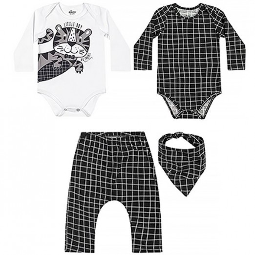 Kit Infantil Masculino 4 Peças Branco Tamanho P Elian