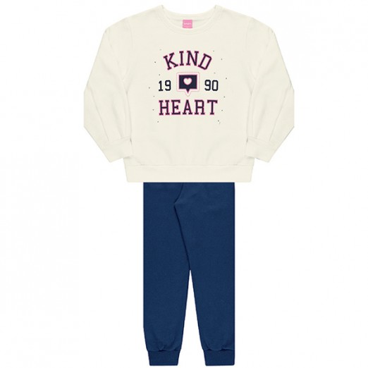 Conjunto de Moletom Feminino Infantil 4 Anos Kamylus