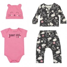 Kit Feminino Infantil Rosa Tamanho P Elian 