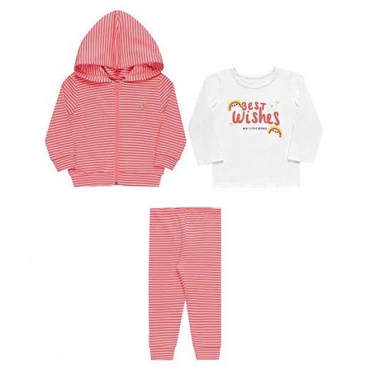 Conjunto Infantil 3 Peças Feminino Manga Longa Tamanho G Kamylus