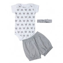 Conjunto Infantil Body Com TiaraTamanho GG Cauã Baby