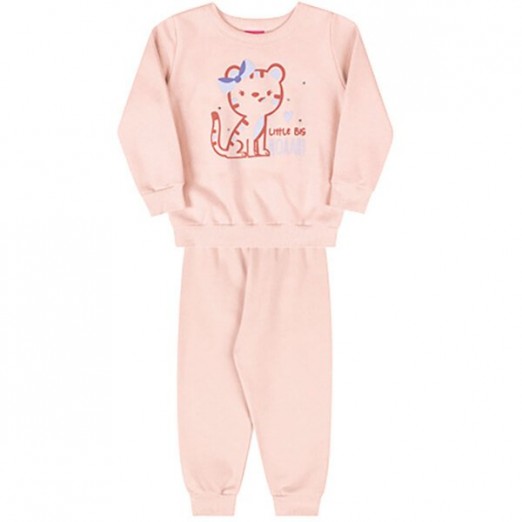 Conjunto Bebê Para Menina Rosa Bebê Em Algodão Kamylus Tam G