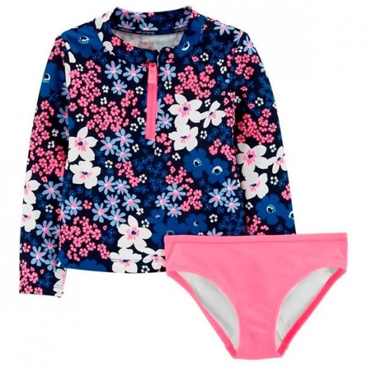 Conjunto Praia Infantil Blusa e Calcinha Preto e Rosa Carter's Tam 07 Anos