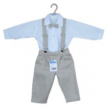 Conjunto Batizado Infantil Branco e Bege Piu Ducci 02A