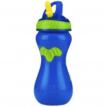 Copo Gator Azul  Com Canudo Verde Rígido Versátil Retrátil 450ml  +18m  Nûby 