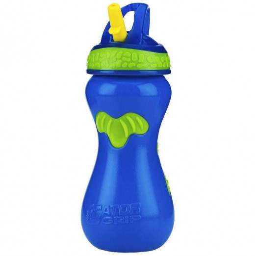 Copo Gator Azul Com Canudo Verde  Versátil Retrátil 450ml  +18m  Nûby