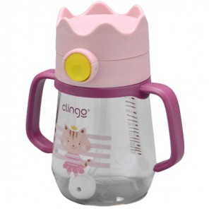 Copo De Transição Rosa Gato 240ml Clingo