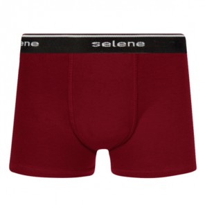 Cueca Boxer Cotton Infantil M Bordo Selene 