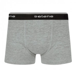 Cueca Boxer Cotton Infantil PP Cinza Mescla Selene 