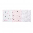 Kit Cueiro Flanelado Bebê De Algodão Estampado Casas Papi Branco e Rosa