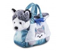 Bolsa Cutie Handbags Com Husky Azul Multikids