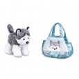 Bolsa Cutie Handbags Com Pelúcia Husky Azul Multikids 3A+