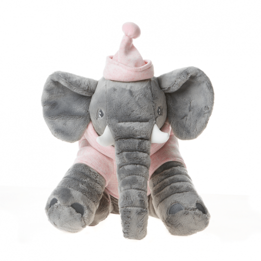 Brinquedo Pelúcia Para Bebê Elefante Bup Baby Rosa 0M