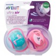 Chupeta Para Bebês Ultra Air Meses+ Kit Com 2 Unidades Philips Avent