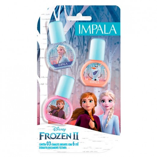 Kit Infantil Com 3 Esmaltes Frozen Impala