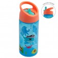 Garrafa Infantil Com Canudo Retrátil Aventuras Azul Pirata Buba 380Ml