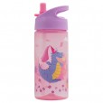 Garrafa Infantil Com Canudo Retrátil Aventuras Rosa Princesa Buba 400Ml