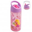 Garrafa Infantil Com Canudo Retrátil Aventuras Rosa Princesa Buba 400Ml